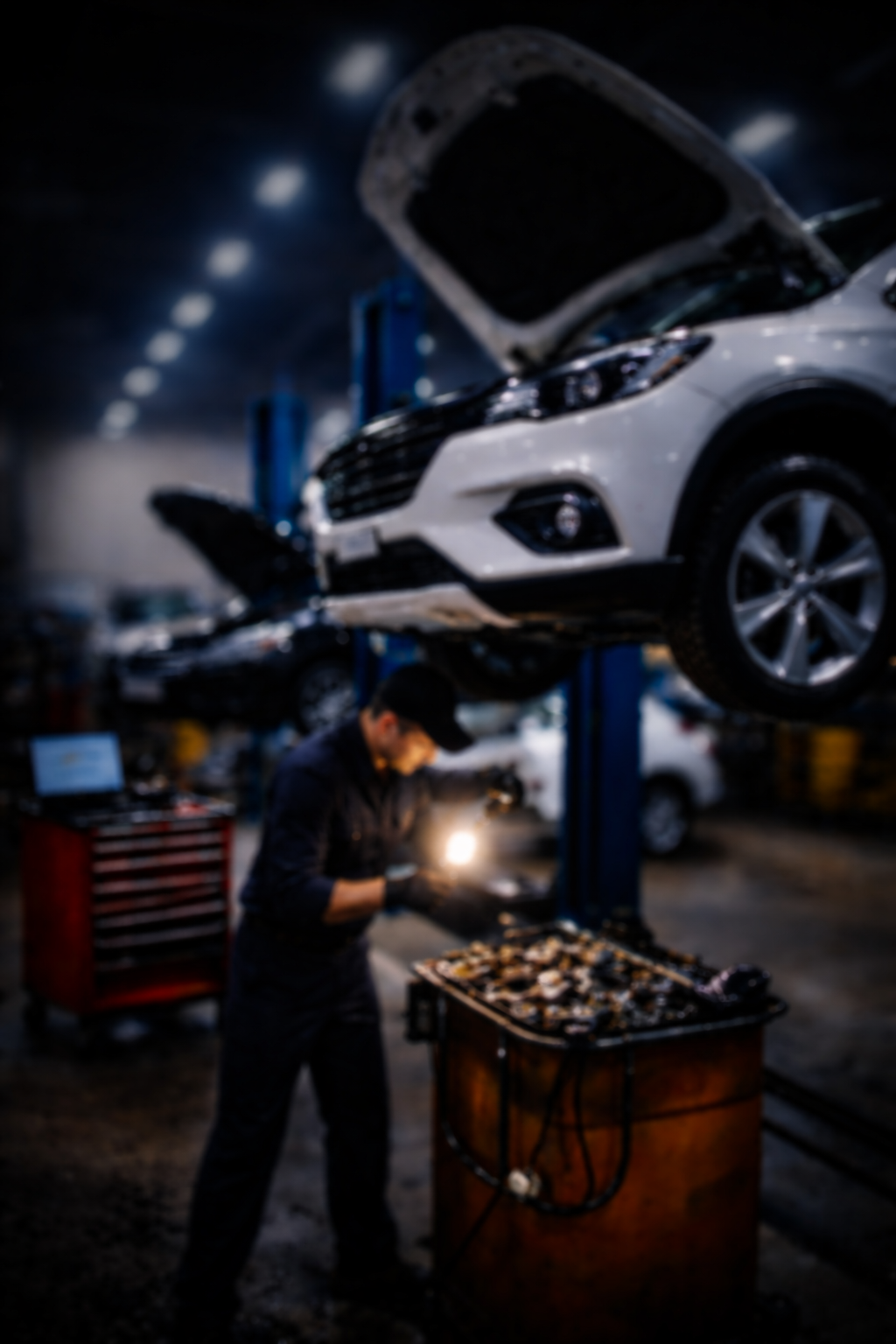 Moody auto repair in progress